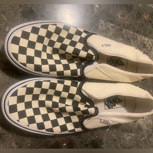 new checkered slip on vans. maybe worn once!